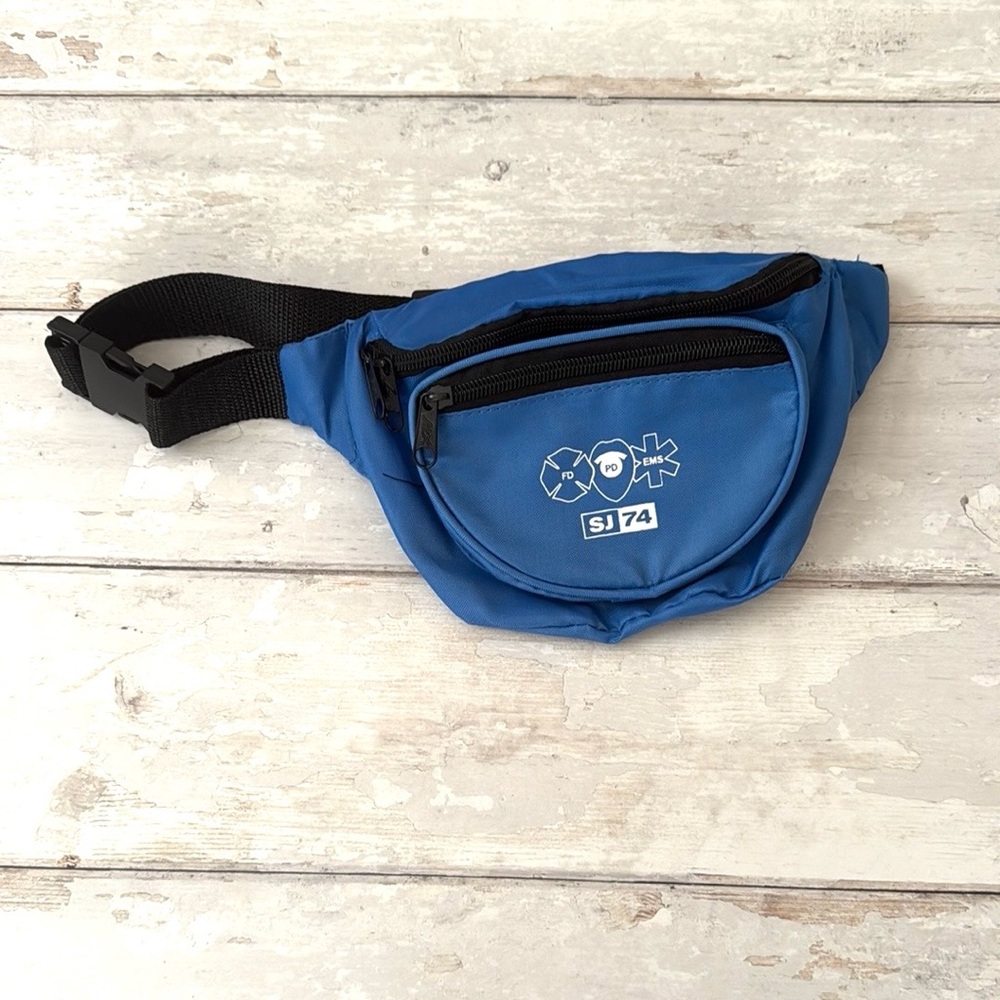 First Aid Kit Fanny Pack Bum Bag Blue 2 Pocket Zipper Closure OS Fits Most